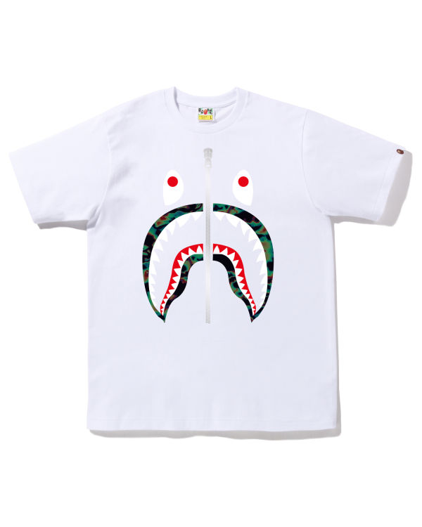 T Shirts Bape Thermography Shark Homme Blanche | YWNBL0987