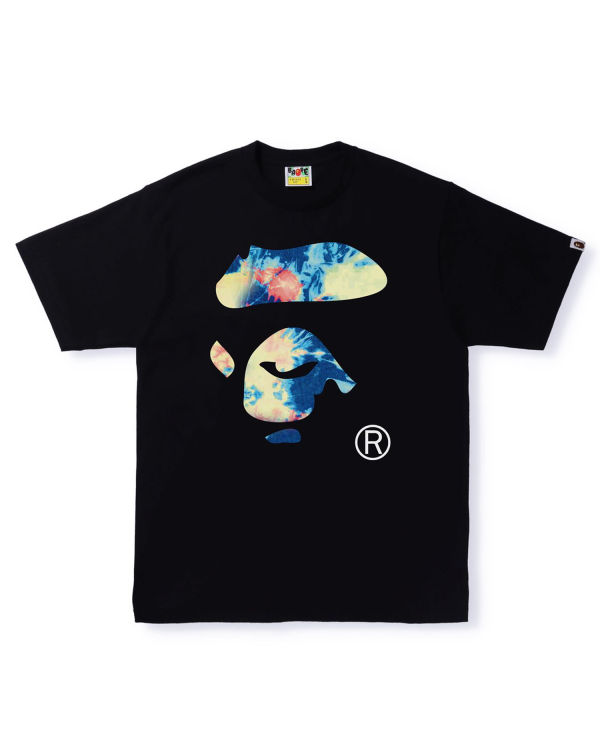 T Shirts Bape Tie Dye Ape Face Homme Noir | NLHCS5920