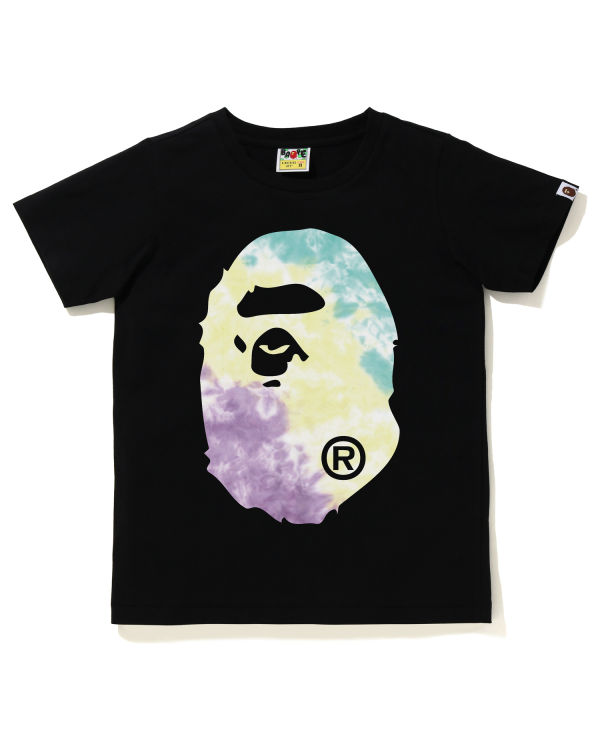 T Shirts Bape Tie-Dye Big Ape Head Femme Noir | JMGYN6845