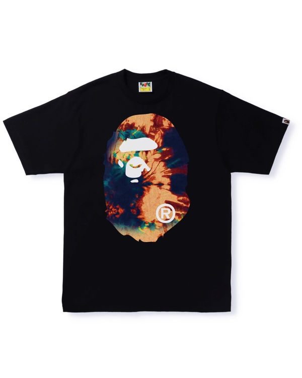 T Shirts Bape Tie Dye Big Ape Head Homme Noir | BQWUC3591