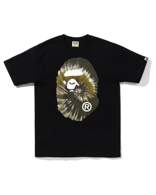 T Shirts Bape Tie-Dye Big Ape Head Homme Noir | CPJGT4082