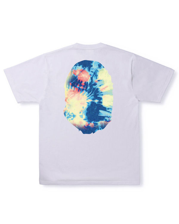 T Shirts Bape Tie Dye Big Ape Head Homme Blanche | KGLDQ6745