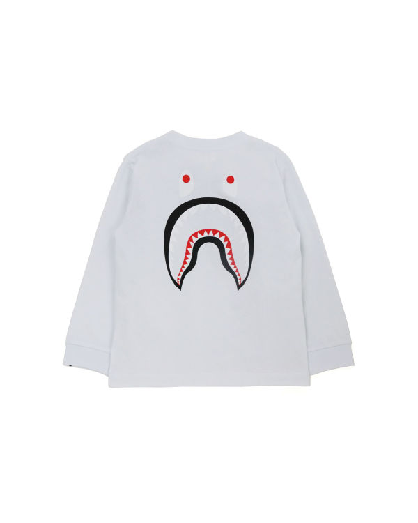 T Shirts Bape WGM Shark L/S Enfant Blanche | CZDVU8467