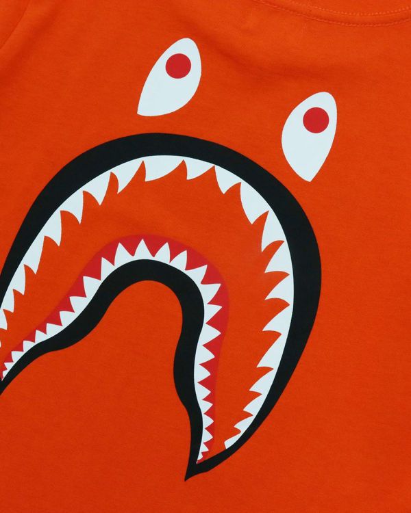 T Shirts Bape WGM Shark L/S Enfant Orange | CTZXU3589