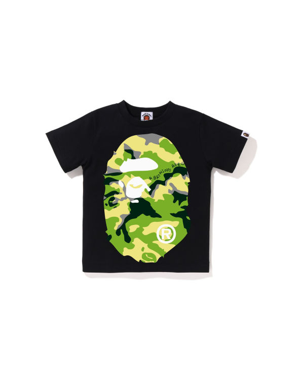 T Shirts Bape Woodland Camo Big Ape Head Enfant Noir | ZXEWL0746