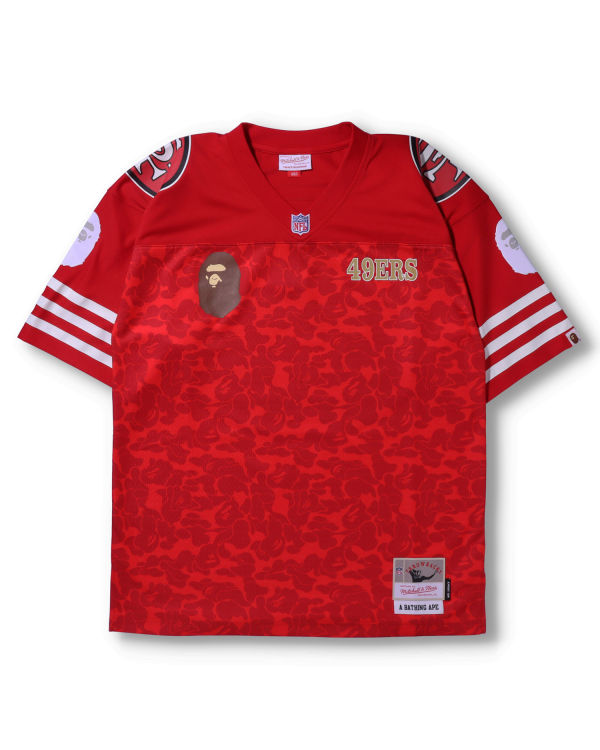 T Shirts Bape X M&N NFL San Francisco 49ers Legacy Jersey Homme Rouge Clair | TXJHU7802