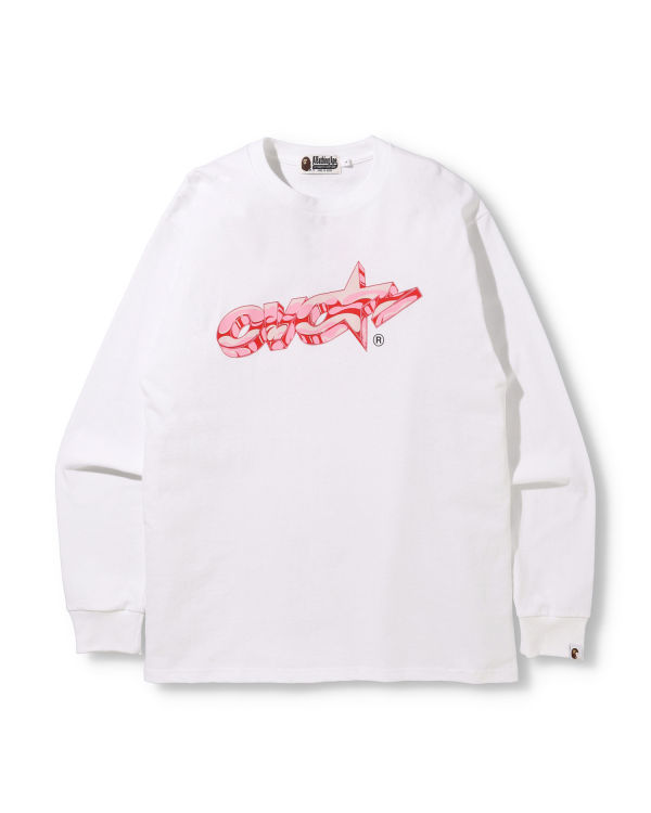 T Shirts Bape X OVO Long Sleeve Homme Blanche | TLKXA2879