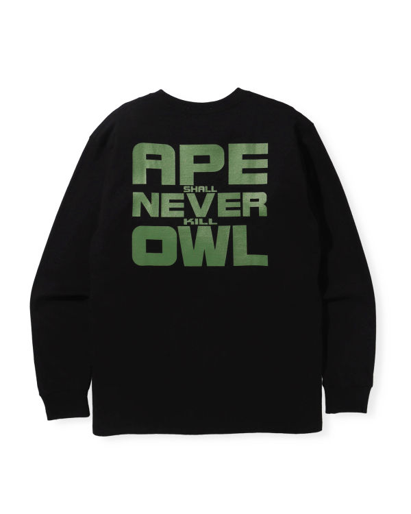 T Shirts Bape X OVO Long Sleeve Homme Noir | RZFCN6534