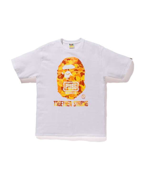 T Shirts Bape X PUBG MOBILE Ape Head Homme Blanche | ANXGZ5167