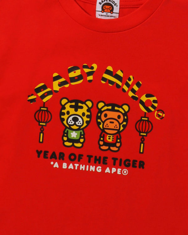 T Shirts Bape Year Of The Tiger Milo Enfant Rouge Clair | WTKYN8037