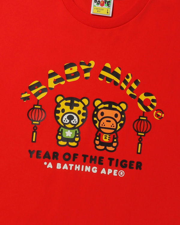 T Shirts Bape Year Of The Tiger Milo Homme Rouge Clair | SDENA4763