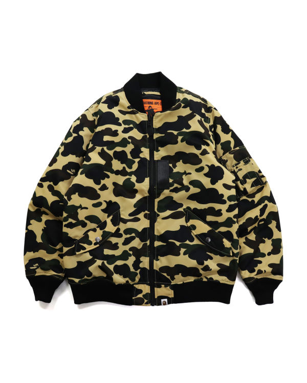 Vestes Bape 1st Camo Nylon Twill MA-1 Homme Jaune | EBDTY7291