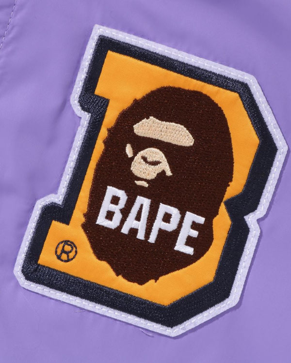 Vestes Bape Ape Head B Patch Varsity Enfant Violette | BQKAT1978