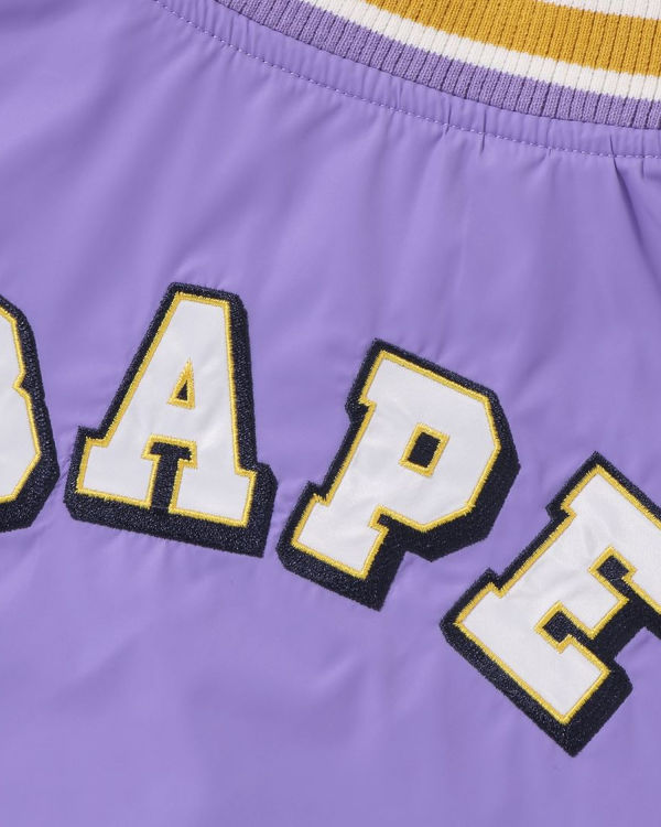 Vestes Bape Ape Head B Patch Varsity Enfant Violette | BQKAT1978