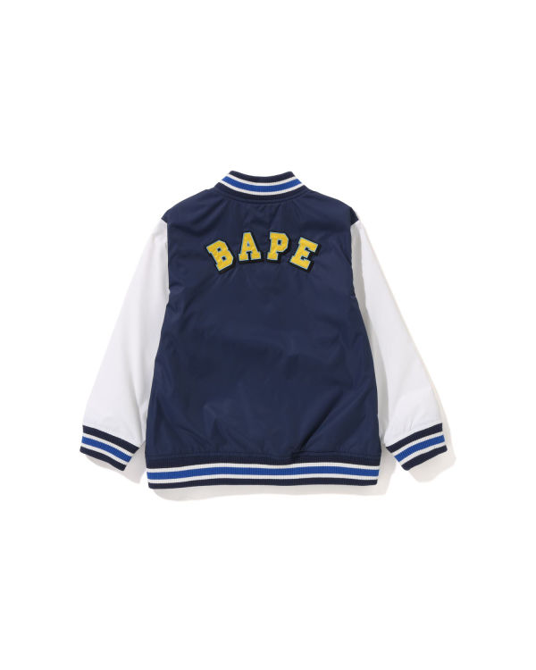 Vestes Bape Ape Head B Patch Varsity Enfant Bleu Marine Bleu | XJNOT3024