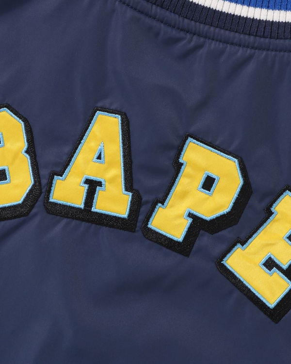 Vestes Bape Ape Head B Patch Varsity Enfant Bleu Marine Bleu | XJNOT3024