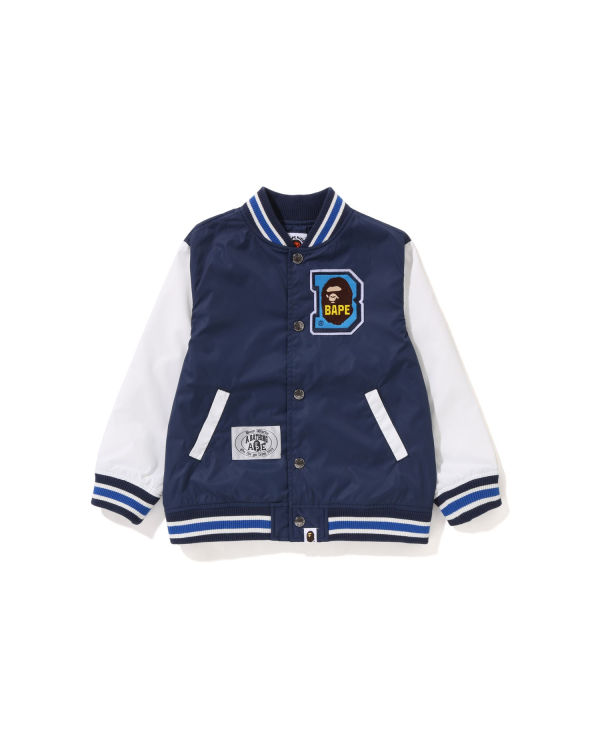 Vestes Bape Ape Head B Patch Varsity Enfant Bleu Marine Bleu | XJNOT3024