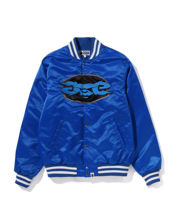 Vestes Bape Ape Relaxed Fit Nylon Varsity Homme Bleu | VLSNY8162