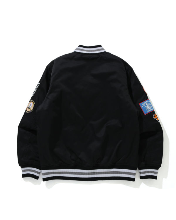 Vestes Bape Archive Patch Puffer Nylon Varsity Homme Noir | GSWUD4021