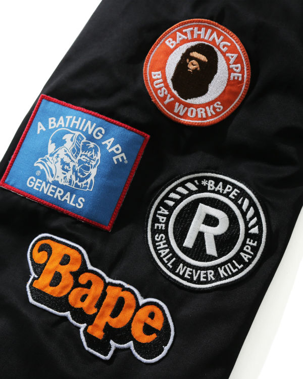 Vestes Bape Archive Patch Puffer Nylon Varsity Homme Noir | GSWUD4021