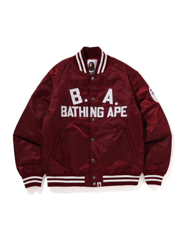 Vestes Bape B.A Nylon Varsity Homme Bordeaux | FZIAY7183