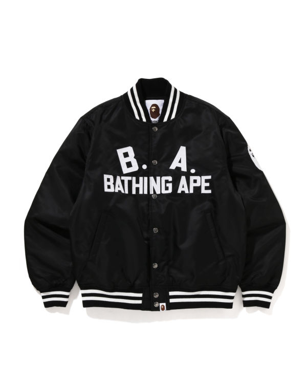 Vestes Bape B.A Nylon Varsity Homme Noir | ABIKH7043