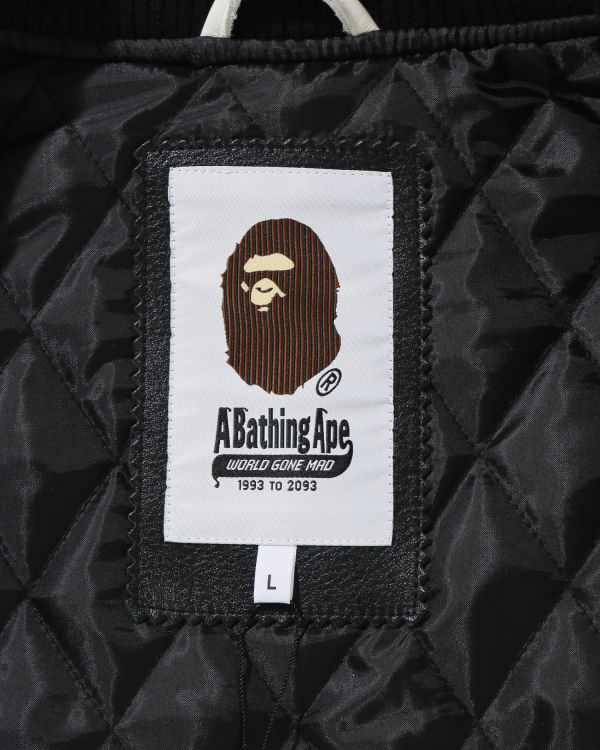 Vestes Bape Crazy Patch Varsity Homme Noir | UIPGR1962