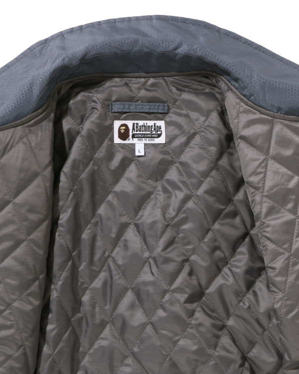 Vestes Bape Honeycomb Ripstop Bomber Homme Grise | UOHYW0893