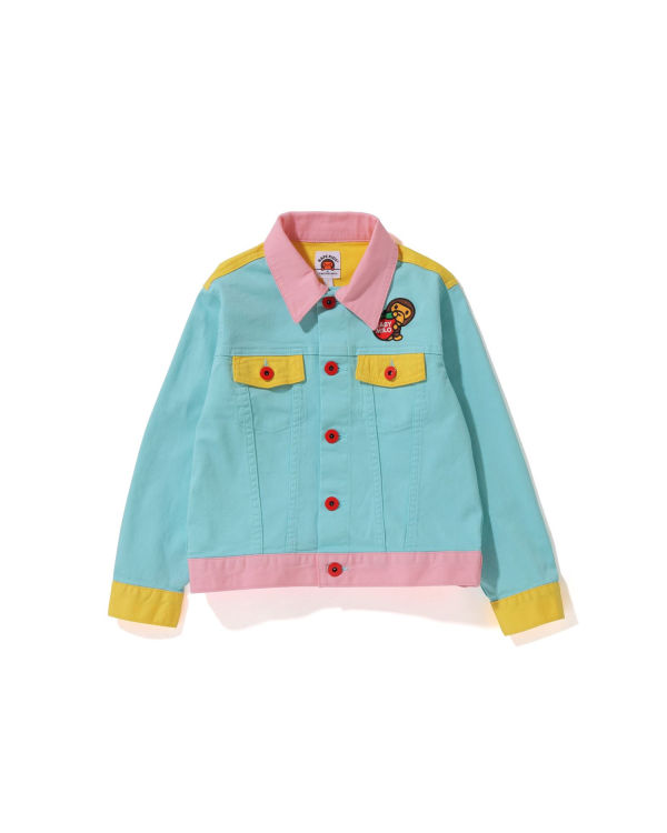 Vestes Bape Milo Button Fly Enfant Bleu Jaune Rose | UDSYQ2573