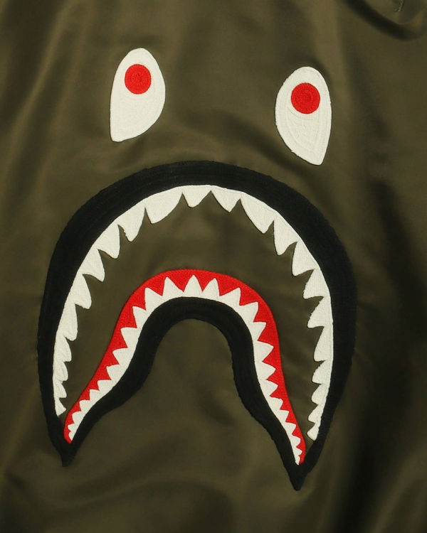 Vestes Bape Shark Loose Fit Ma-1 M Bomber Homme Vert | BTSNI2730