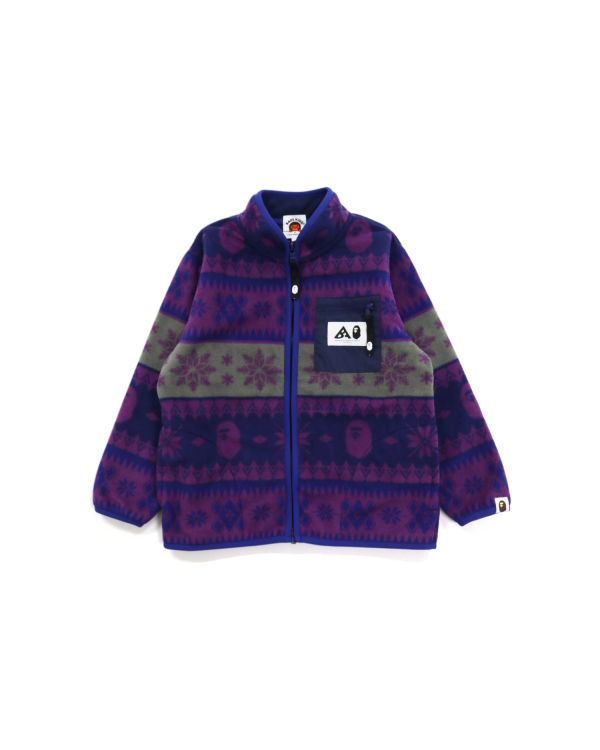 Vestes Bape Snow Pattern Stand Collar Enfant Violette | JZCRT4358