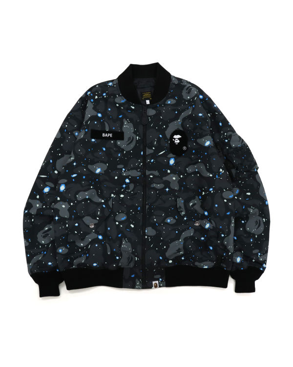 Vestes Bape Space Camo Loose Fit MA-1 Homme Noir | AHONS0153