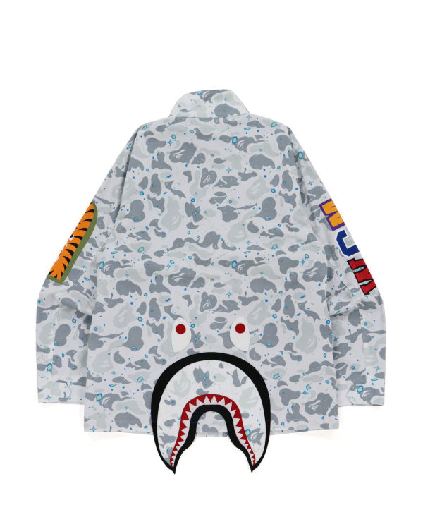 Vestes Bape Space Camo Shark M-65 Homme Blanche | LDECH7842