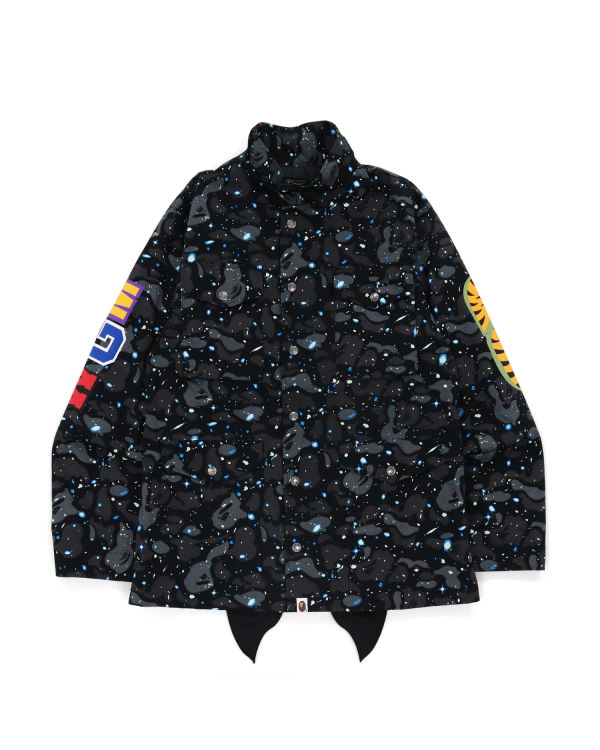 Vestes Bape Space Camo Shark M-65 Homme Noir | NJYCI2490