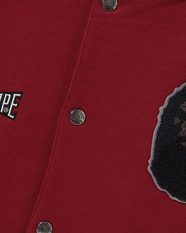 Vestes Bape Sweat Varsity Homme Rouge Clair | PDTRE7243